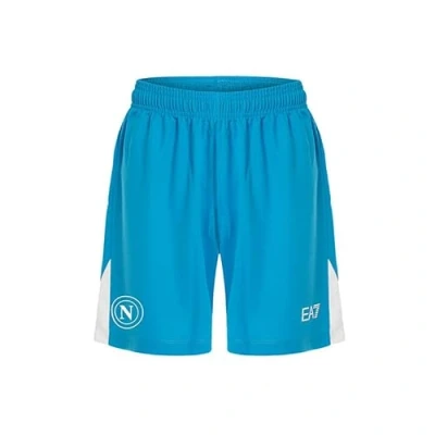 Afbeelding van smart millenials srl SSC Napoli Shorts Wedstrijd lichtblauw, EA7 officieel product, voetbalshorts voor volwassenen 2024/2025 3XL