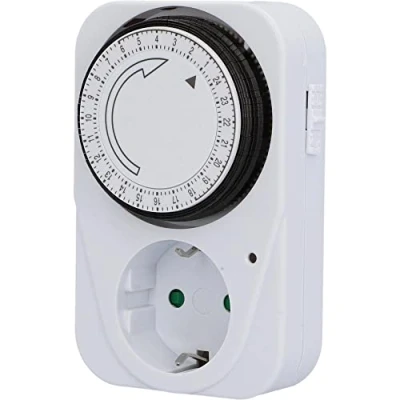 Afbeelding van UNITEC Dagelijkse timer, mechanisch, voor binnen IP20, analoog, wit, 15 minuten afstanden instelbaar