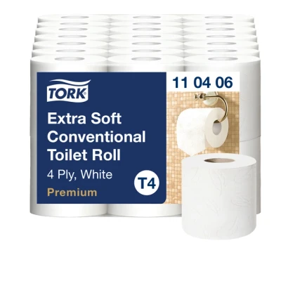 Afbeelding van Toiletpapier Tork T4 premium extra zacht 4 laags 150 vel wit 110406