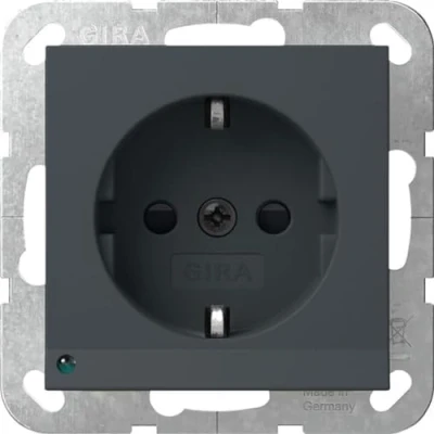 Afbeelding van Gira Systeem 55 wandcontactdoos randaarde 16A 250V antraciet met