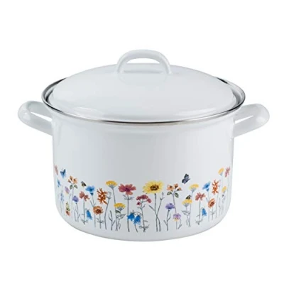 Afbeelding van RIESS 0124 070 vleespan met deksel, diameter 20 cm, inhoud 3,5 liter, Country, speciale decoratie Flora, inductie