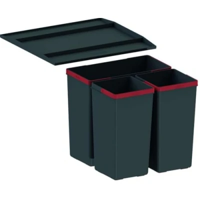 Afbeelding van FRANKE Afvalemmer EasySort 450 1 2 (121.0494.150) Containers : 14.5L + x 7.5L Kleur zwart