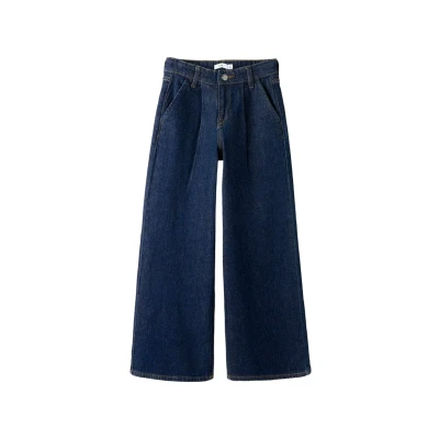 Afbeelding van NAME IT Meisjes Nkfbella Hw W Pleat Jeans 3020 Az L Noos, donkerblauw (dark blue denim), 164