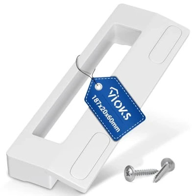 Afbeelding van VIOKS deurgreep, koelkastgreep, universeel, 187 mm, voor 90 172 mm afstand, set vriezer met koelkast en 2 deurklinkschroeven