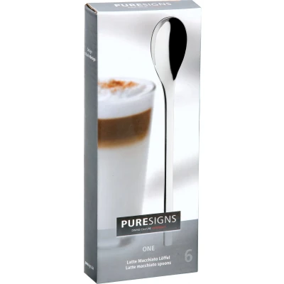 Afbeelding van Puresigns ONE Extra Latte Macchiato lepel 18,60cm roestvrij staal gepolijst zilver 6 stuks