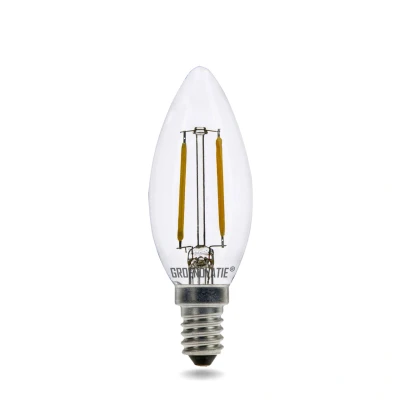 Afbeelding van E14 LED Filament Kaarslamp 2W warm Wit Dimbaar 2200K (Extra wit)