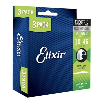 Afbeelding van Elixir 16552 Optiweb Electric 10 46 3 Pack Elektrische gitaarsnaren