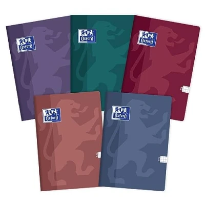 Afbeelding van Oxford Touch Trend Notitieboek A5, 60 vellen, geruit, 5 stuks, kleurenmix