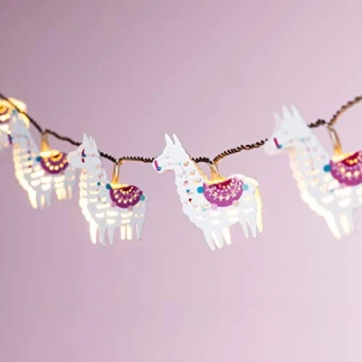 Afbeelding van Lights4fun Batterij Operated Llama Kinderen Fairy String Lights Slaapkamer Nursery 10 Warm Witte LED&#039;s met Timer 1,8 m