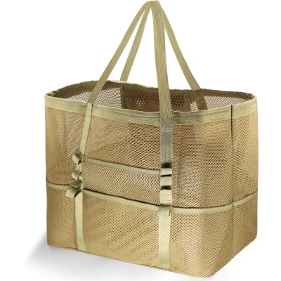 Afbeelding van Boraboi ® Ruime XXL Mesh Strandtas voor Familieavonturen en Dagelijks Gebruik