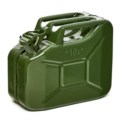 Afbeelding van BW© Brandstofjerrycan, metaal, jerrycan, 10 liter, olijfgroen, RAL 6003, TÜV getest en VN goedkeuring, Made in Europe