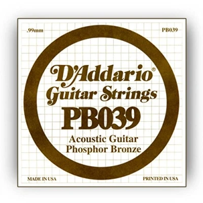 Afbeelding van D&#039;Addario PB039 Phosphor Bronze Enkele snaar voor gitaar
