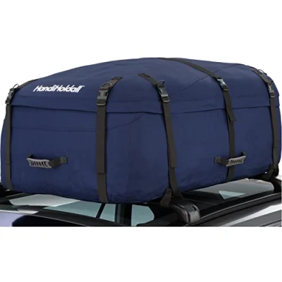 Afbeelding van HandiWorld HandiHoldall Groot 330 Liter Zachte Dakkoffer Opvouwbare Weerbestendige Daktas met Stevige Bodem Navy Blauw