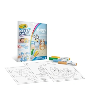 Afbeelding van CRAYOLA Color Wonder, kleurset met 18 kleursjablonen en 4 viltstiften zonder vlekken blauw creatieve activiteit voor kinderen leeftijd 3,4,5 jaar code 25 2903