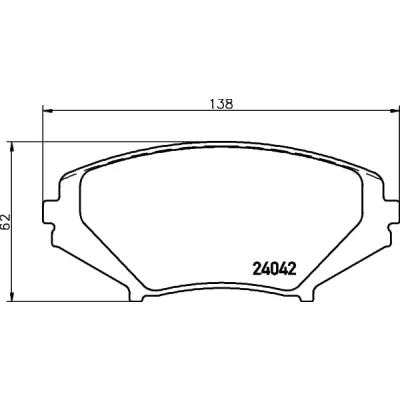 Afbeelding van HELLA 8DB 355 010 881 Remblokkenset Niet geschikt voor slijtage waarschuwingscontact MAZDA: RX 8 (SE, FE) 1.3 2003 2012