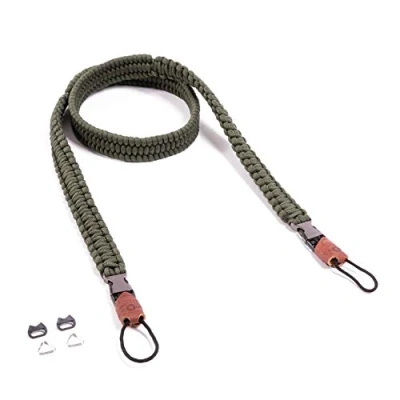 Afbeelding van C Rope Camerariem The Traveler handgevlochten paracord, schouderriem met snelsluiting, Legerolijf, 125 cm