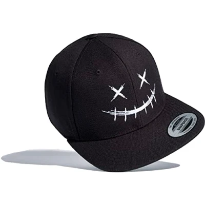 Afbeelding van Zombie Cap Heren Flexfit Snapback : Scary Smile Basecap &amp; Dames Baseball Mannen Halloween, Zwart Smile, One size
