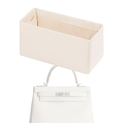 Afbeelding van XYJG Silk Bag Organiser Insert Fits Hermes Kelly Pochette/Mini/20/25/28/32/35/40, Luxury Handbag &amp;Tote Shaper (KL Pochette,Craie)