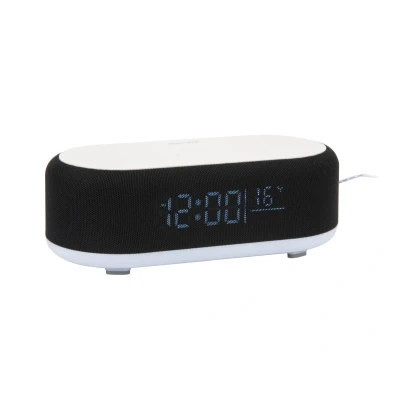 Afbeelding van Karlsson Wekker Vogue Met Telefoonoplader En Blue Tooth Speaker Zwart 19,8x9,8x7cm Nice thingZ alarmklok