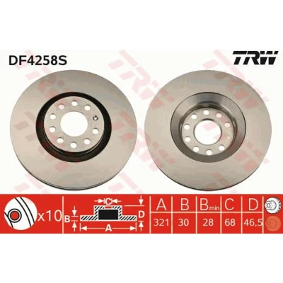 Afbeelding van Trw Remschijf DF4258S