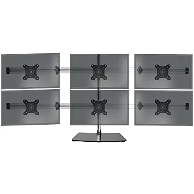 Afbeelding van Duronic DM756 Vrijstaande PC Monitor Beugel Aluminium Computer Scherm houder met Hoogte Verstelbare Arm voor 6 15 24 LED LCD Schermen VESA 75 100 verenigbare plaat Televisie TV Beeldscherm