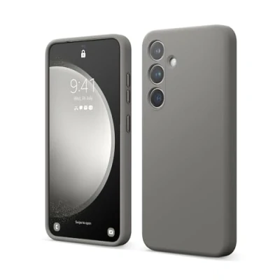 Afbeelding van elago Liquid Silicone Hoesje Compatibel met Samsung Galaxy S24 Case, Premium Siliconen, Full Body Beschermhoes[4 Lagen Schokbestendige Structuur], Anti Kras Zachte Microvezel Voering(Middengrijs)