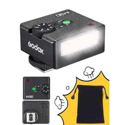 Afbeelding van Godox Minicamera flitser iM30, GN15 S1/S2 optische bediening, CCT 6500 K ± 200 kleurtemperatuur, 7 standen (1/64 1/1), compatibel met Canon, Sony, Nikon, Pentax, Panasonic, Olympus