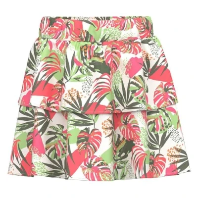 Afbeelding van NAME IT KIDS gebloemde rok NKFVINAYA groen/rood/wit