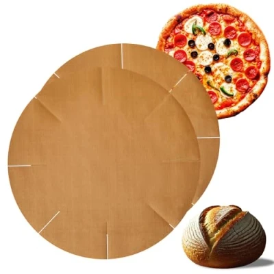 Afbeelding van Permanente bakfolie, set van 2, bakpapier, springvorm, premium duurzame bakfolie rond, herbruikbaar, hittebestendig, anti aanbaklaag, vaatwasmachinebestendig (set 2 springvorm)