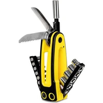 Afbeelding van TROTEC 15 in 1 Multitool Zakmes Bitset doppen zaagmes broekzakformaat
