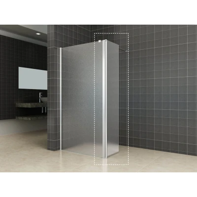 Afbeelding van Wiesbaden Zijpaneel 35 x 200 cm met scharnierprofiel links chroom 10 mm NANO geheel matglas