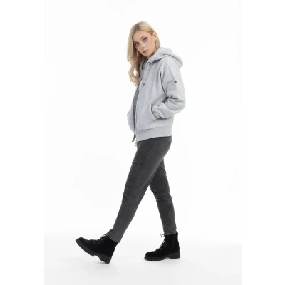 Afbeelding van Oversized gewatteerde jas met capuchon DREIMASTER L / Lichtgrijs Melange 60% Katoen 40% Polyester