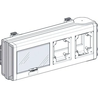 Afbeelding van Schneider electric canalis aftakkast railkoker 4 geleiders 3 polen 32a 230 500v hxbxl 165x95x434mm ip55 wit ral9001 knb32cp