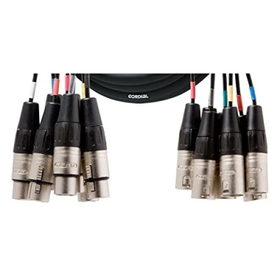 Afbeelding van Cordial 5m 8x XLR 8 x (3 pin) Zwart, Zilver audio kabel