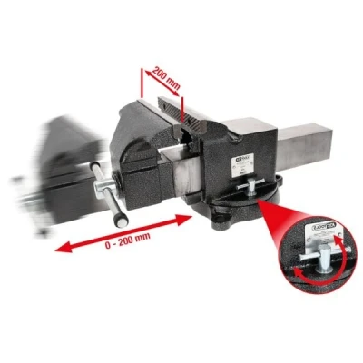 Afbeelding van KS Tools 914.0008 Bankschroef Bekbreedte: 200 mm Spanbreedte (max.):
