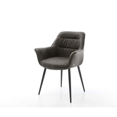 Afbeelding van Gestoffeerde stoel Kaira Flex 4 poot conisch zwart antraciet vintage