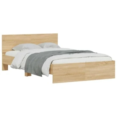 Afbeelding van vidaXL Bedframe met hoofdeinde en LED sonoma eikenkleurig 120x190 cm