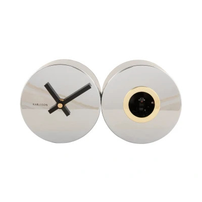 Afbeelding van Karlsson Wandklok Duo Cuckoo plated Chrome