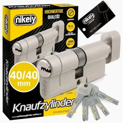 Afbeelding van GERCAR Pro+ DIY MIX sluitsysteem gelijksluitende knopcilinder met N+G functie, 40/40, 80 mm sluitcilinder combineerbaar naar wens, cilinderslot A: 40 B: / knop