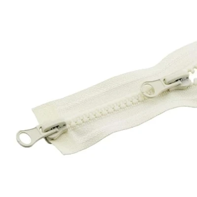 Afbeelding van 2 STKS #5 140 cm Twee weg Scheiden Ritsen (Open end Rits) voor Naaien Jassen Jas Ritssluiting, Wit Gegoten Hars Bulk
