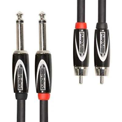 Afbeelding van Roland RCC 10 2R28 instrumentenkabel 2x 6.35mm jack naar RCA 3 meter