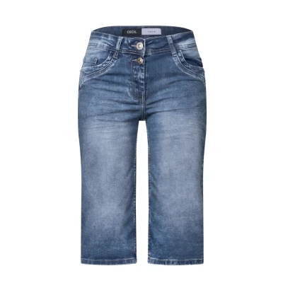 Afbeelding van Cecil SLIM FIT Jeansshort, Dames, Maat: 29, Blau