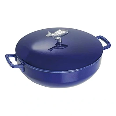 Afbeelding van STAUB Cocotte fish, geschikt voor inductie, gietijzer, donkerblauw, 28 cm, 35,5 x 29 15,5 1 stuk