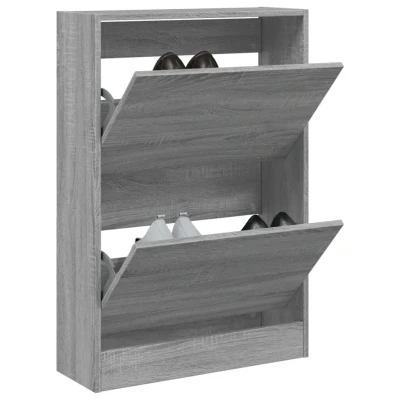 Afbeelding van Schoenenkast 60x21x87,5 cm bewerkt hout grijs sonoma eikenkleur