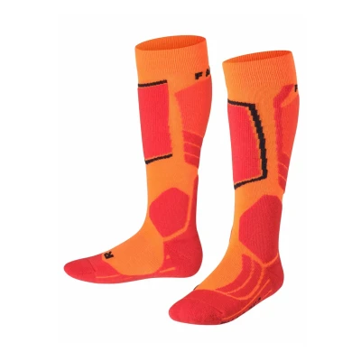 Afbeelding van Falke SK2 Intermediate Skiing Mediumstrong Cushioned Kniekousen Flash orange voor kinderen, Maat: 31/34,