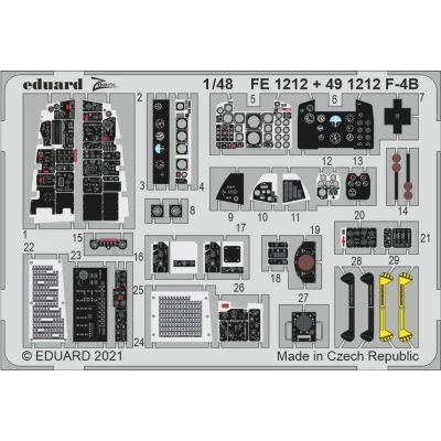 Afbeelding van 1:48 Eduard 491212 Accessoires for F 4B Tamiya Photo etch