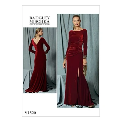 Afbeelding van Vogue Patterns 1520 A5, Misses jurk, maten 6 14, weefsel, meerkleurig, 20 x 0,5 25 cm