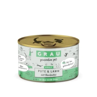 Afbeelding van GRAU het origineel natvoer voor katten kalkoen &amp; lam, 6 verpakking (6 x 200 g), graanvrij, volwassen