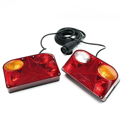Afbeelding van Achterlichten voor aanhangers 2 stuks met 5 functies incl. kabel (5m) 13 polige stekker 12V