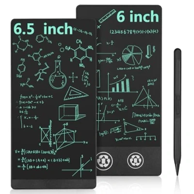 Afbeelding van Czemo lcd schrijfbord voor volwassenen, dual screen, schrijfborden met 2 x schrijfoppervlak, 16,5 cm, 16 effen schrijftablet kantoor, memo, notitieboek, agenda